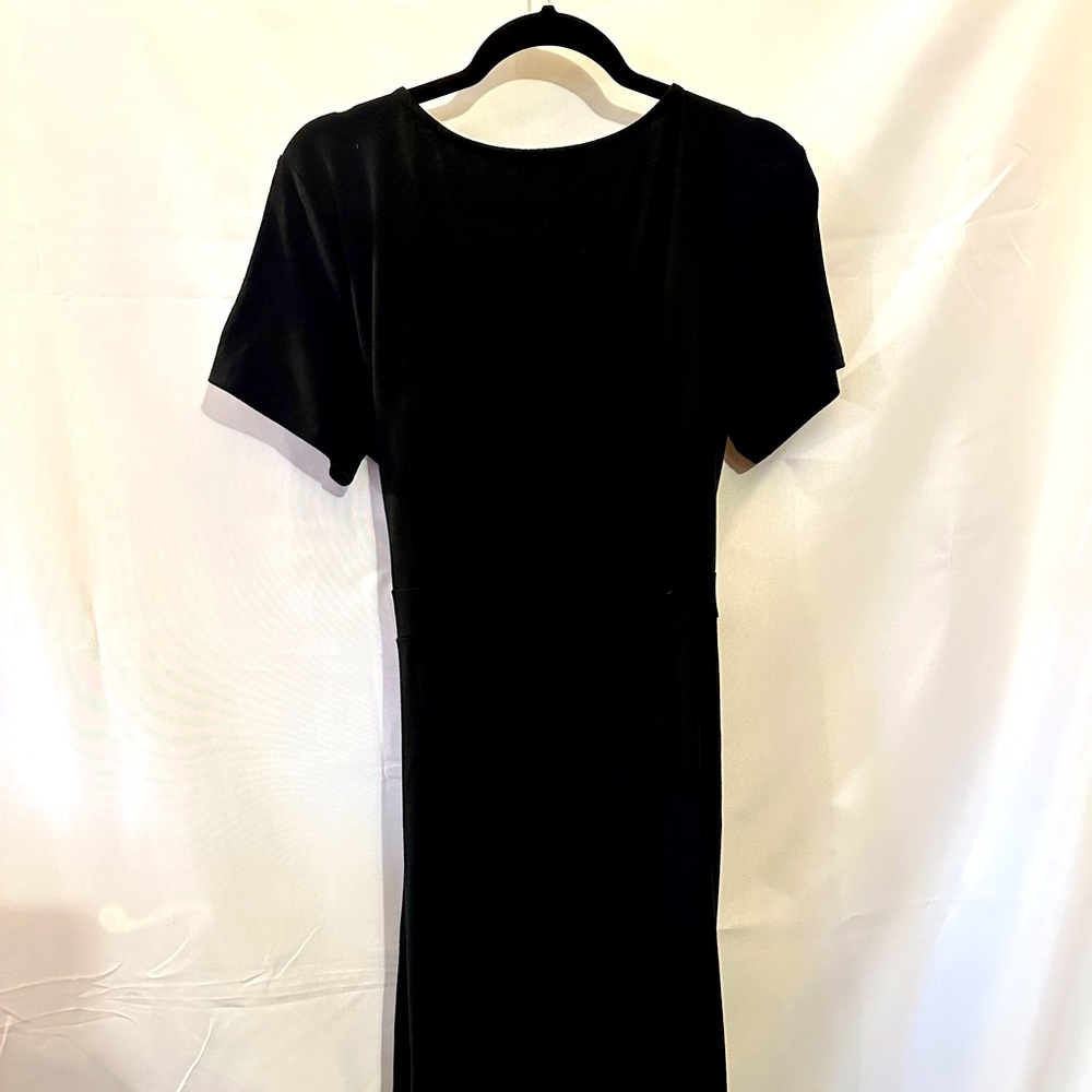 BLACK CASUAL TSHIRT DRESS WITH BELT SIDE ZIPPER